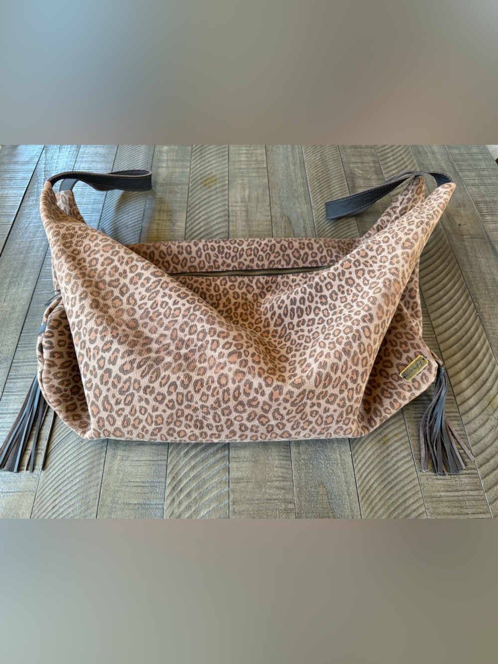 Idea77 Leopard Print Slouchy Hobo Oversized Tote Bag - Shoulder Bag - Picture 8 of 16